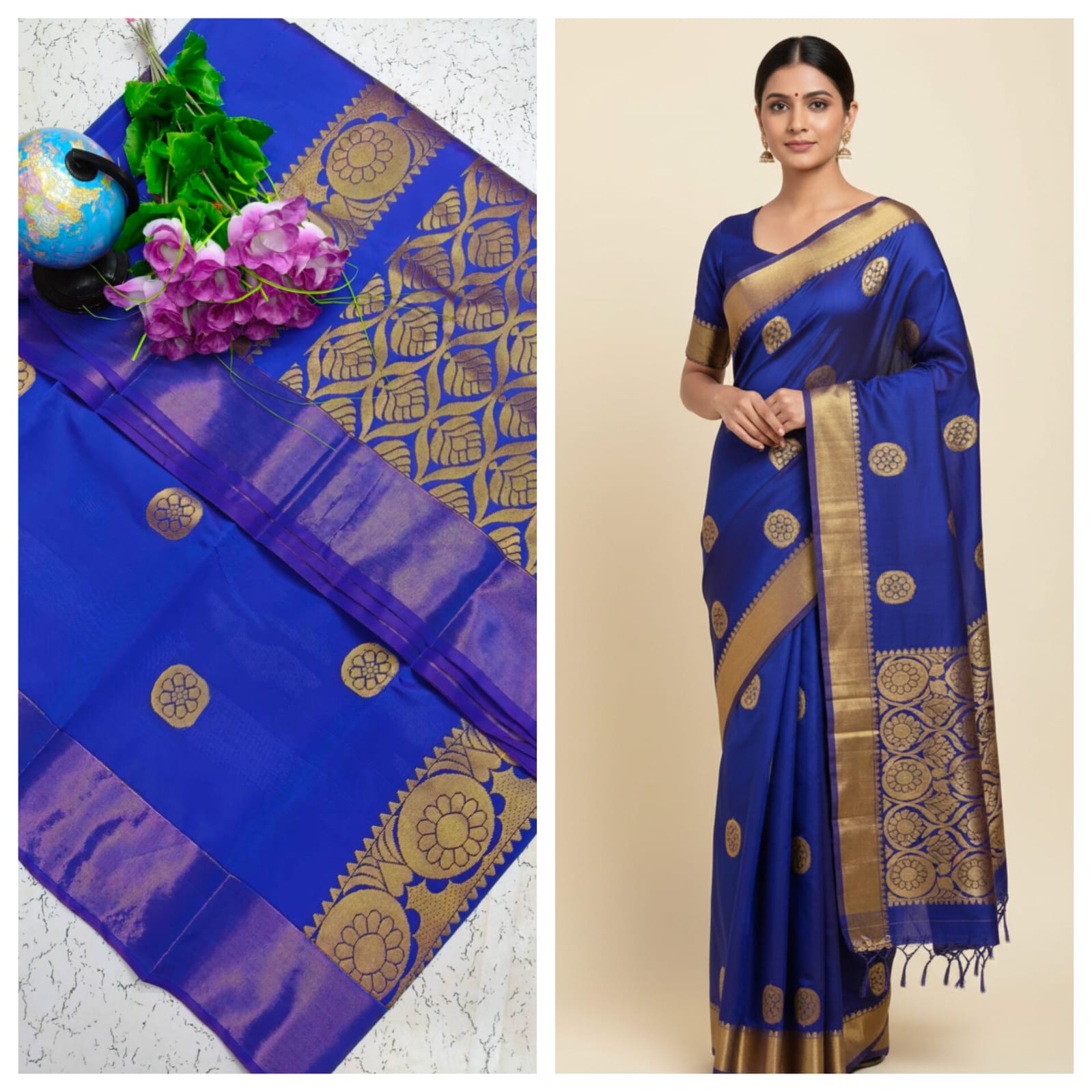 Kotta Cotton Silk Saree Royal Blue